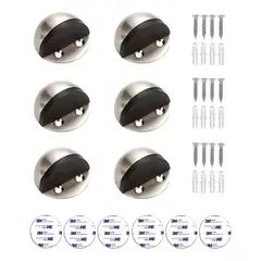 GENERICO - Pack 6 topes de puerta media luna níquel