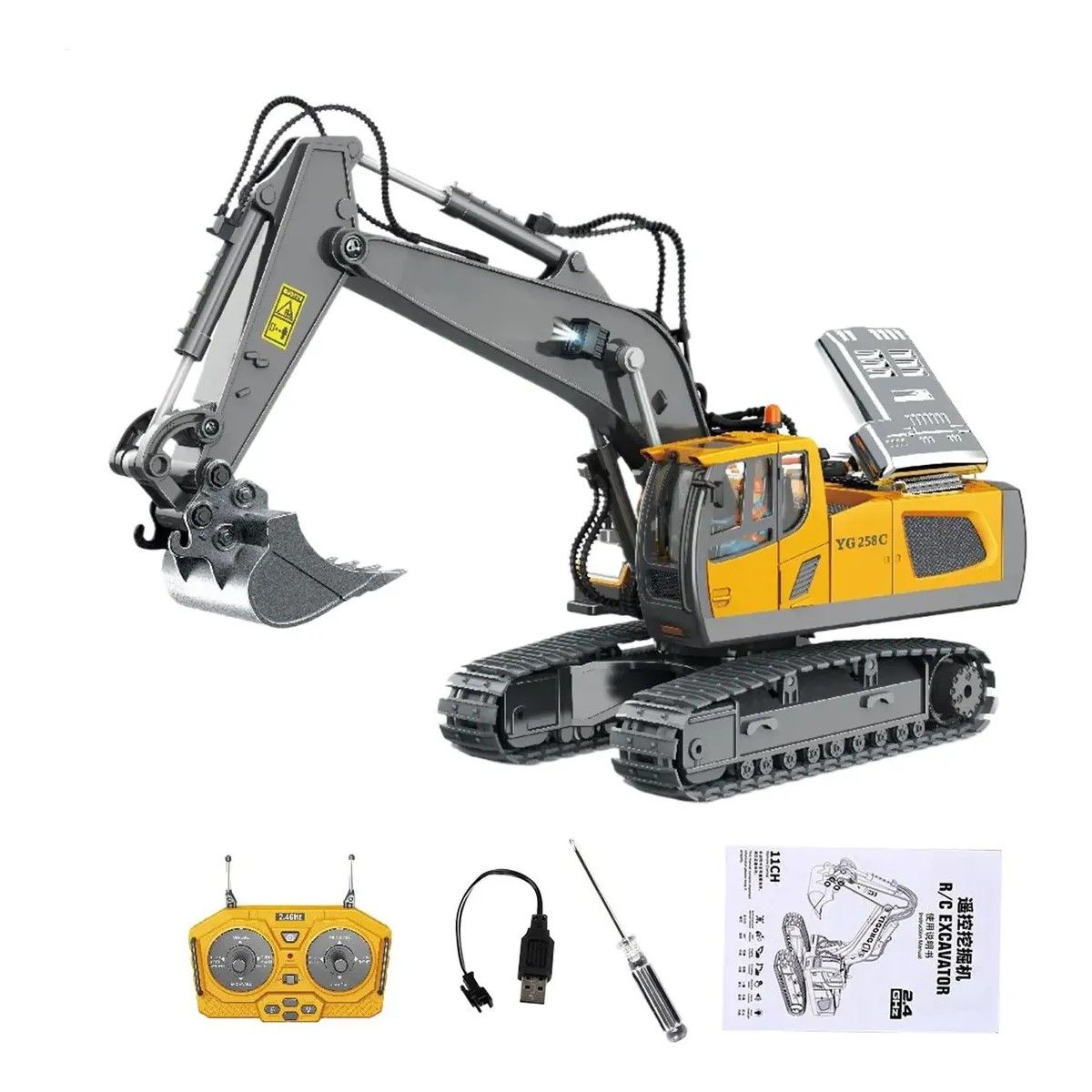 GENERICO - Excavadora Control Remoto Rc Juguete 11 Canal Aleación Negro BELUG