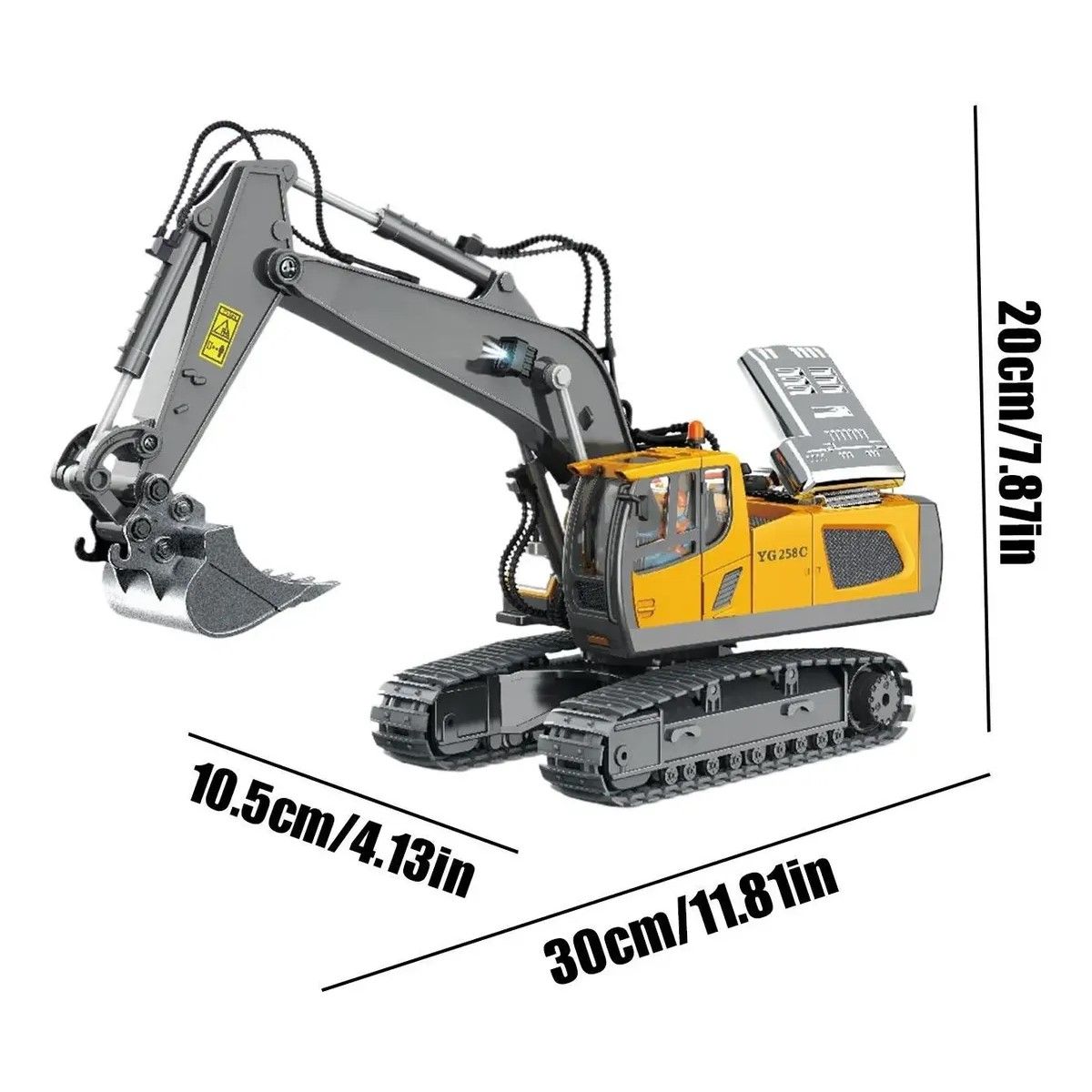 GENERICO - Excavadora Control Remoto Rc Juguete 11 Canal Aleación Negro BELUG