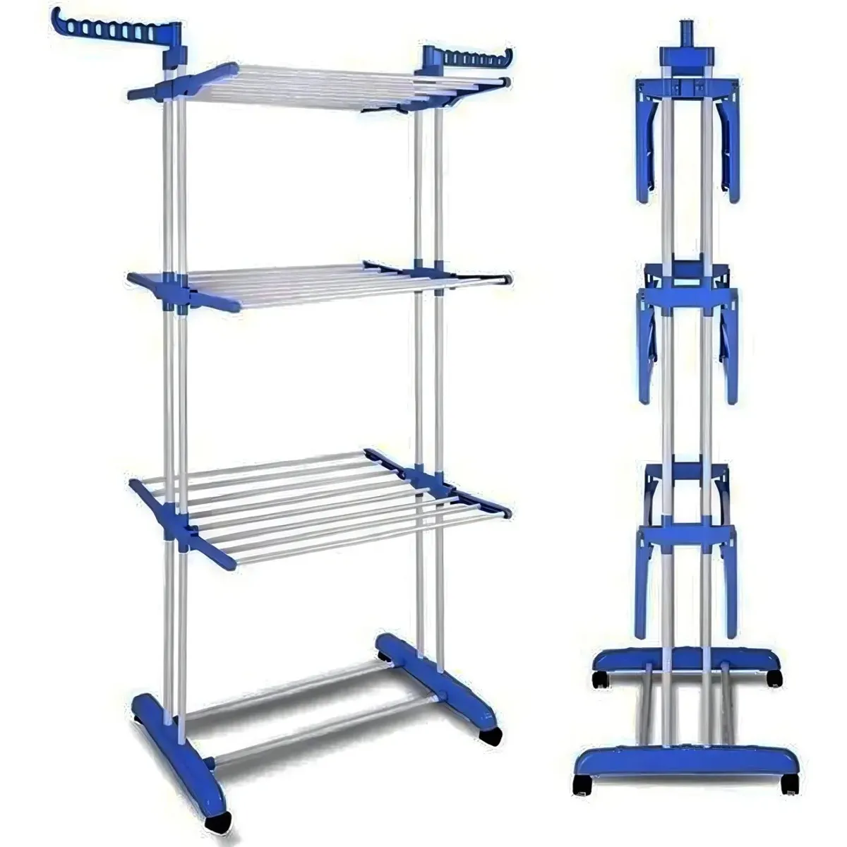 SHOP EHOME BAG - Tendedero Vertical de 3 Niveles 170 x 126 x 64 cm Color Azul