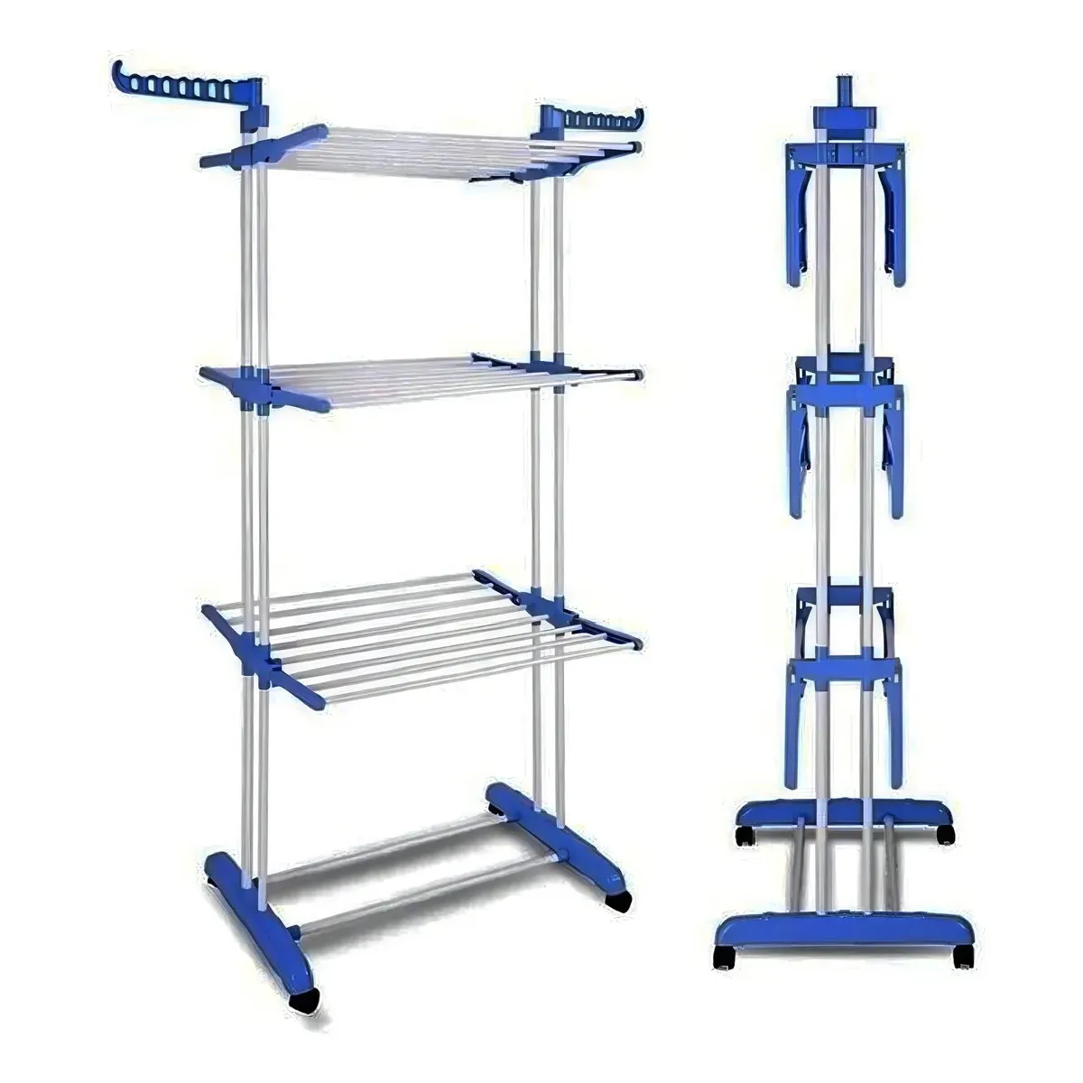 SHOP EHOME BAG - Tendedero Vertical de 3 Niveles 170 x 126 x 64 cm Color Azul