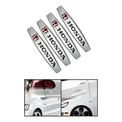 GENERICO - 4 Topes Puerta Metálicos Adhesivos Universal Plateado