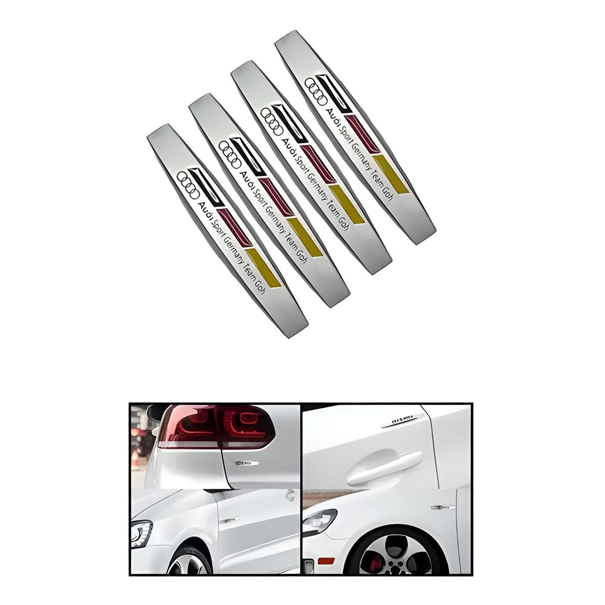 GENERICO - 4 Topes Puerta Metálicos Adhesivos Audi