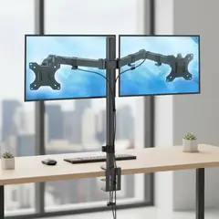 OEM - Soporte De Mesa Monitor Doble Articulado color Negro