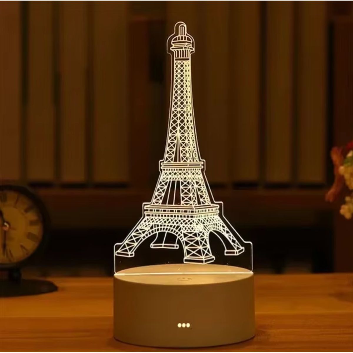 GENERICO - Lámpara De Mesa 3d Torre Eiffel Decoracion Luz Led 18cm
