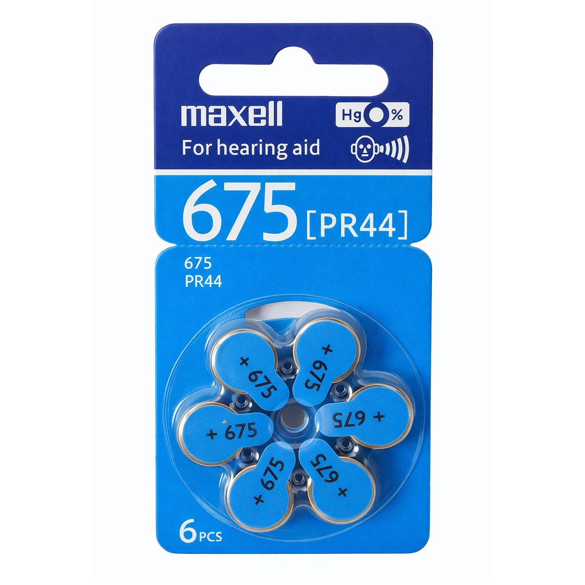 MAXELL - Pack 6 Pilas Para Audífonos Maxell 675 Auditivas