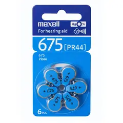 MAXELL - Pack 6 Pilas Para Audífonos 675 Auditivas
