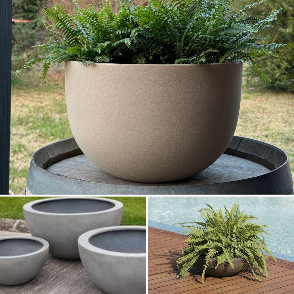 POTTERY - Macetero Grande Circolare 26 Gris