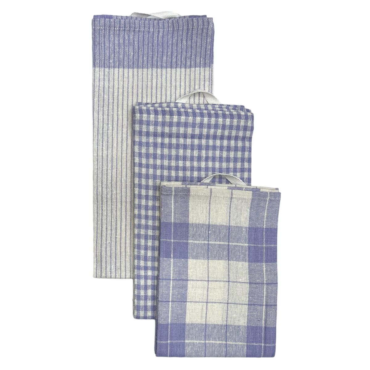 ZAHR - SET DE 3 PAÑOS DE COCINA 100%ALGODON CELESTE
