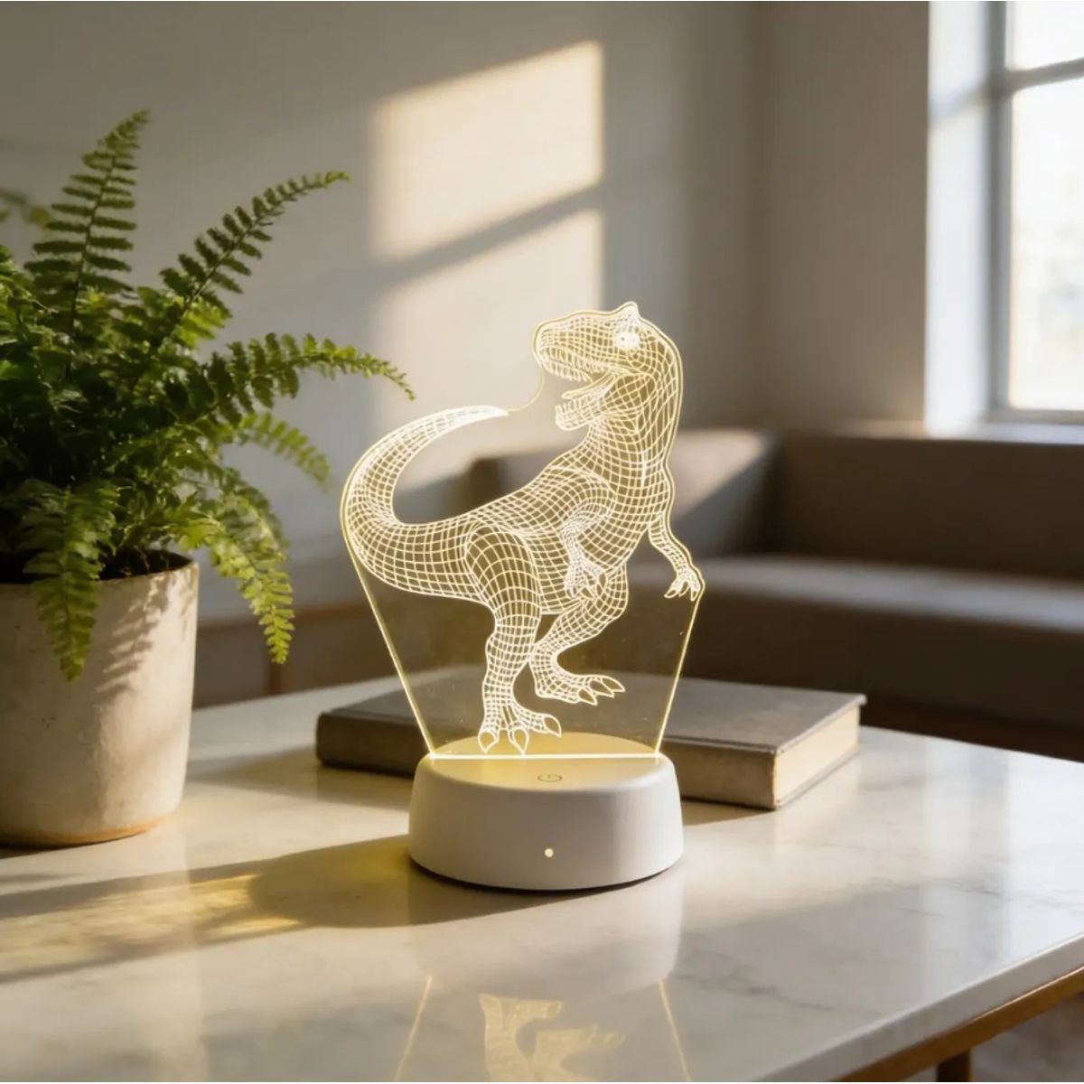 GENERICO - Lámpara De Mesa 3d Dinosaurio Decoracion Luz Led Gamer 18cm