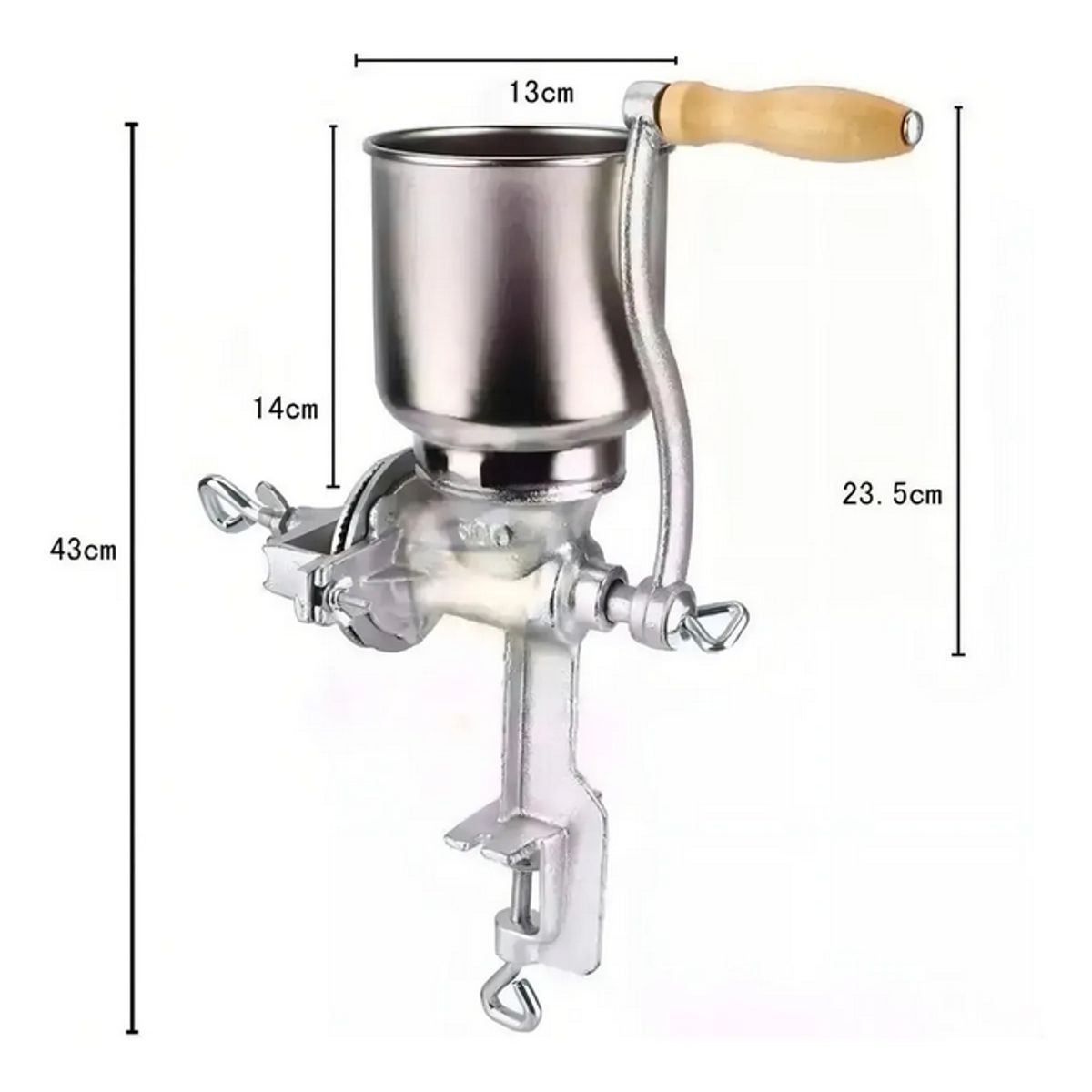 GENERICO - Molino Moledor Manual Metálico Choclo Maiz Cafe Cereal Arroz
