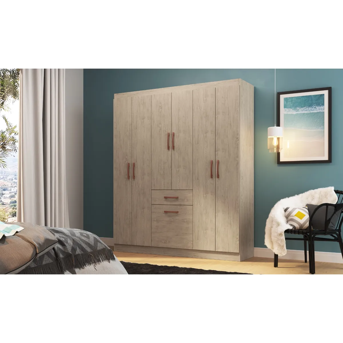 ALTAVISION - Clóset 6 Puertas 1 Cajón 1 Zapatera Arena Altavisión
