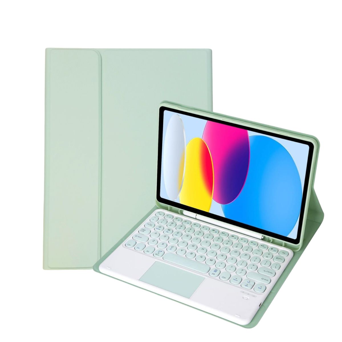 GENERICO - Funda para iPad 7/ 8/ 9 Gen.10.2" con Teclado touchpad inalámbrico color Verde Claro