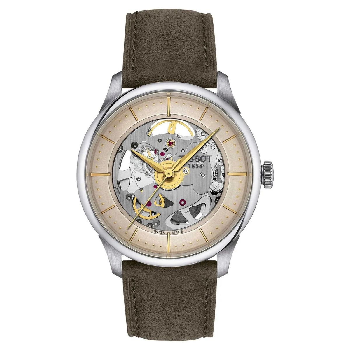 TISSOT - Reloj Tissot Chemin Des Tourelles Skeleton 39MM T1398361626100