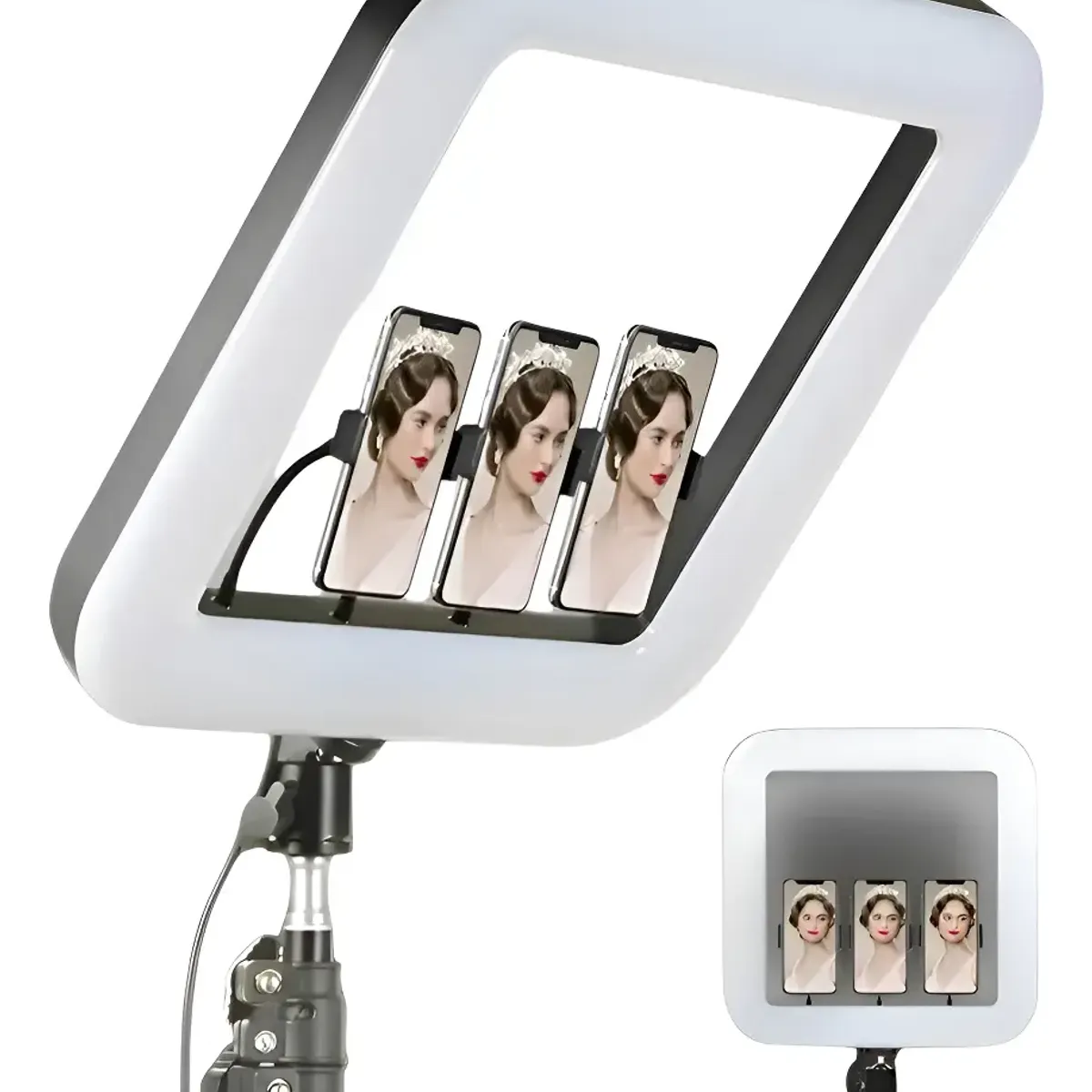 GENERICO - ARO DE LUZ LED ESTABILIZADOR 3 SOPORTES GRABACION