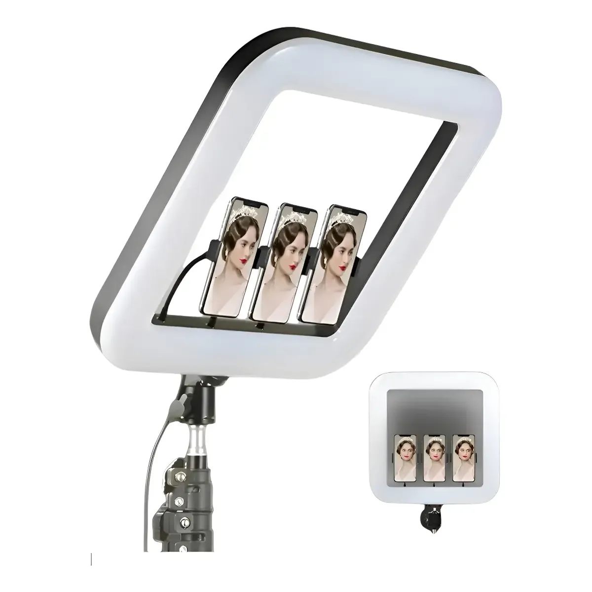 GENERICO - ARO DE LUZ LED ESTABILIZADOR 3 SOPORTES GRABACION