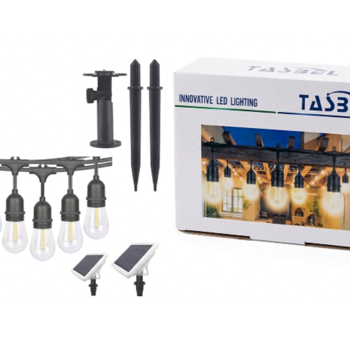 TASBEL - Lámpara Colgante Industrial LED Tassel 6 Luces Vintage Edision Techo