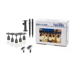 TASBEL - Lámpara Colgante Industrial LED Tassel 6 Luces Vintage Edision Techo