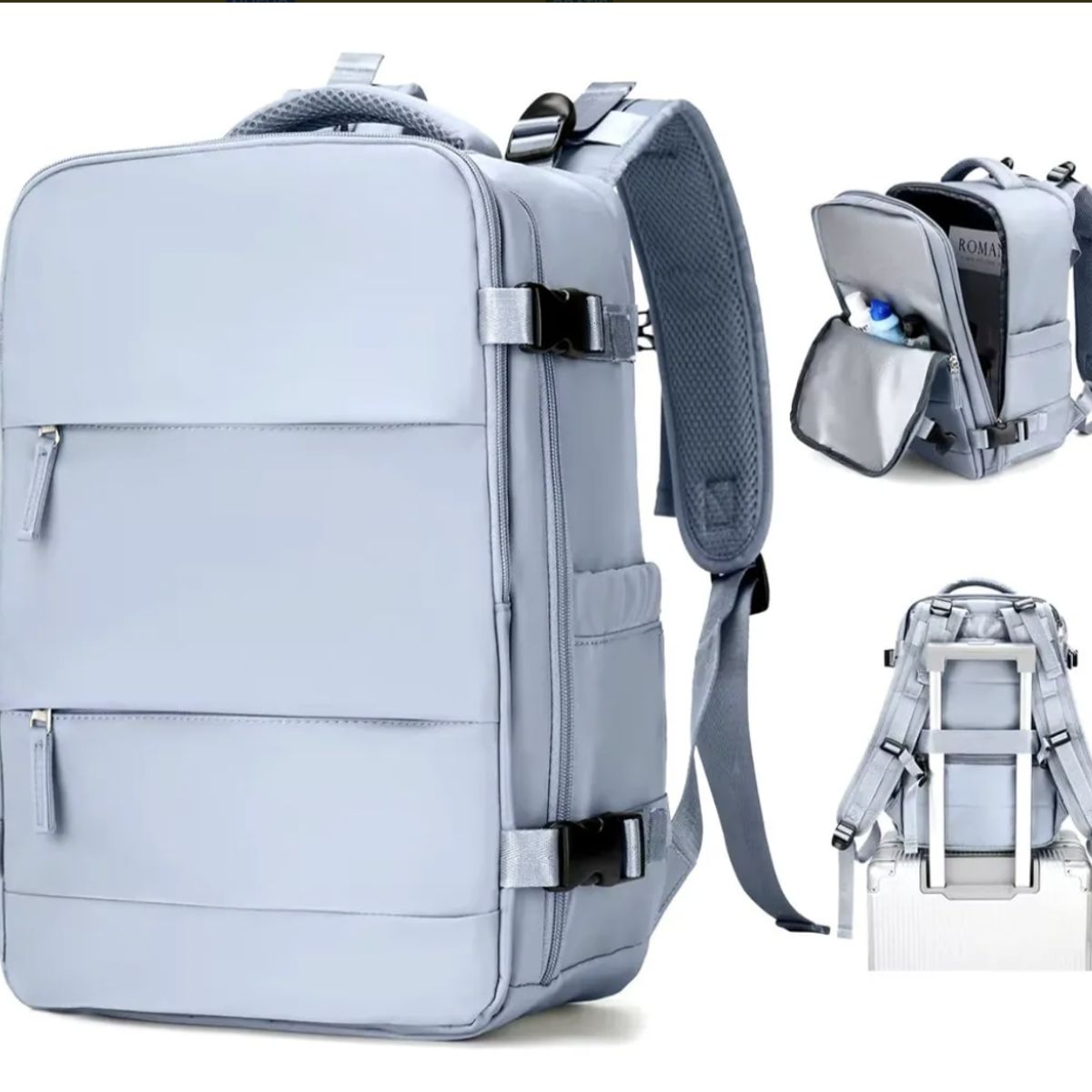GENERICO - Maleta Mochila De Viaje Avión Aprobado Gran Capacidad  Diseño De La Tela Lisa