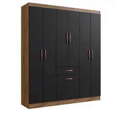 ALTAVISION MUEBLES - Clóset 6 Puertas 1 Cajón 1 Zapatera Negro Altavisión