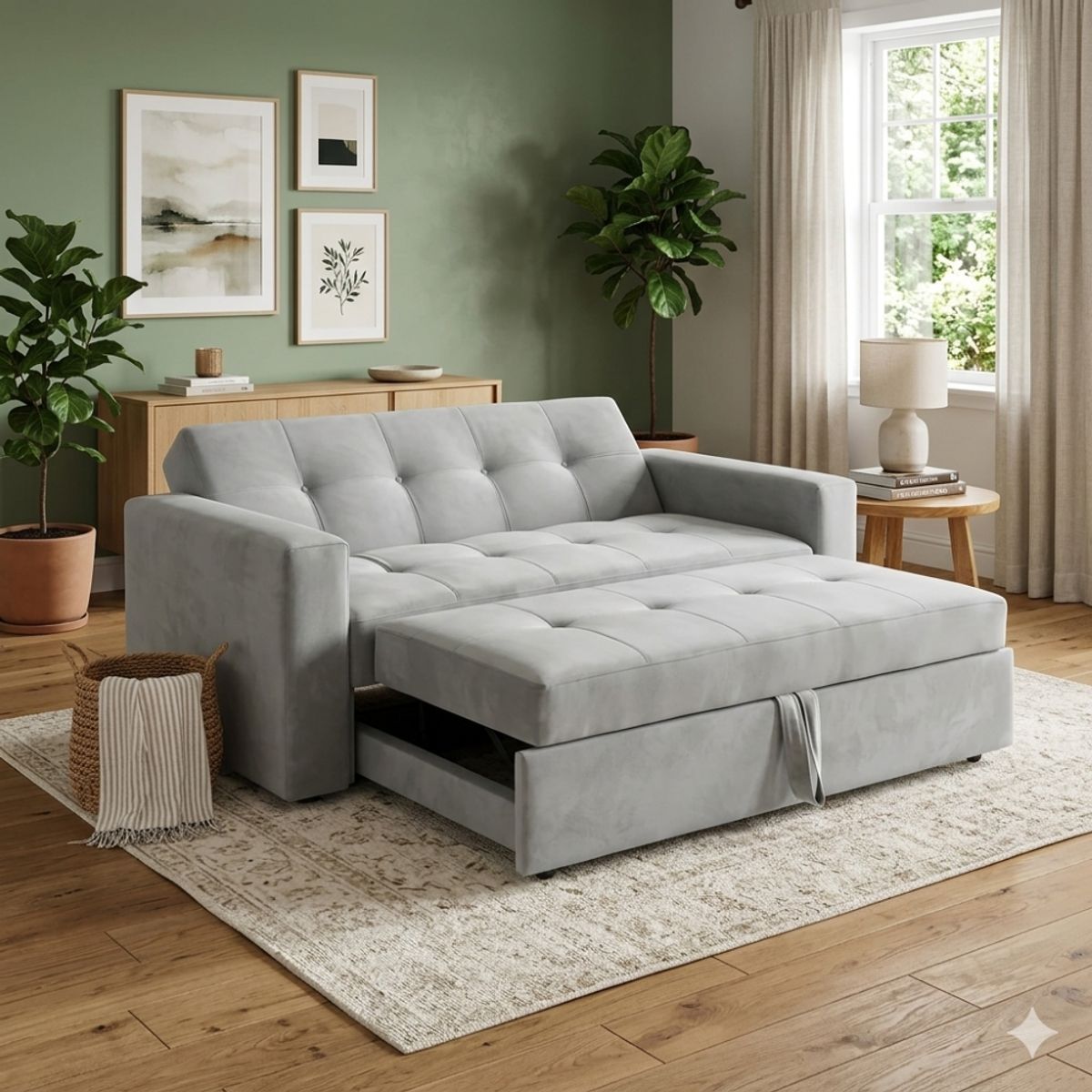 GENERICO - SOFA CAMA NOVUS TRES POSICIONES GRIS FELPA