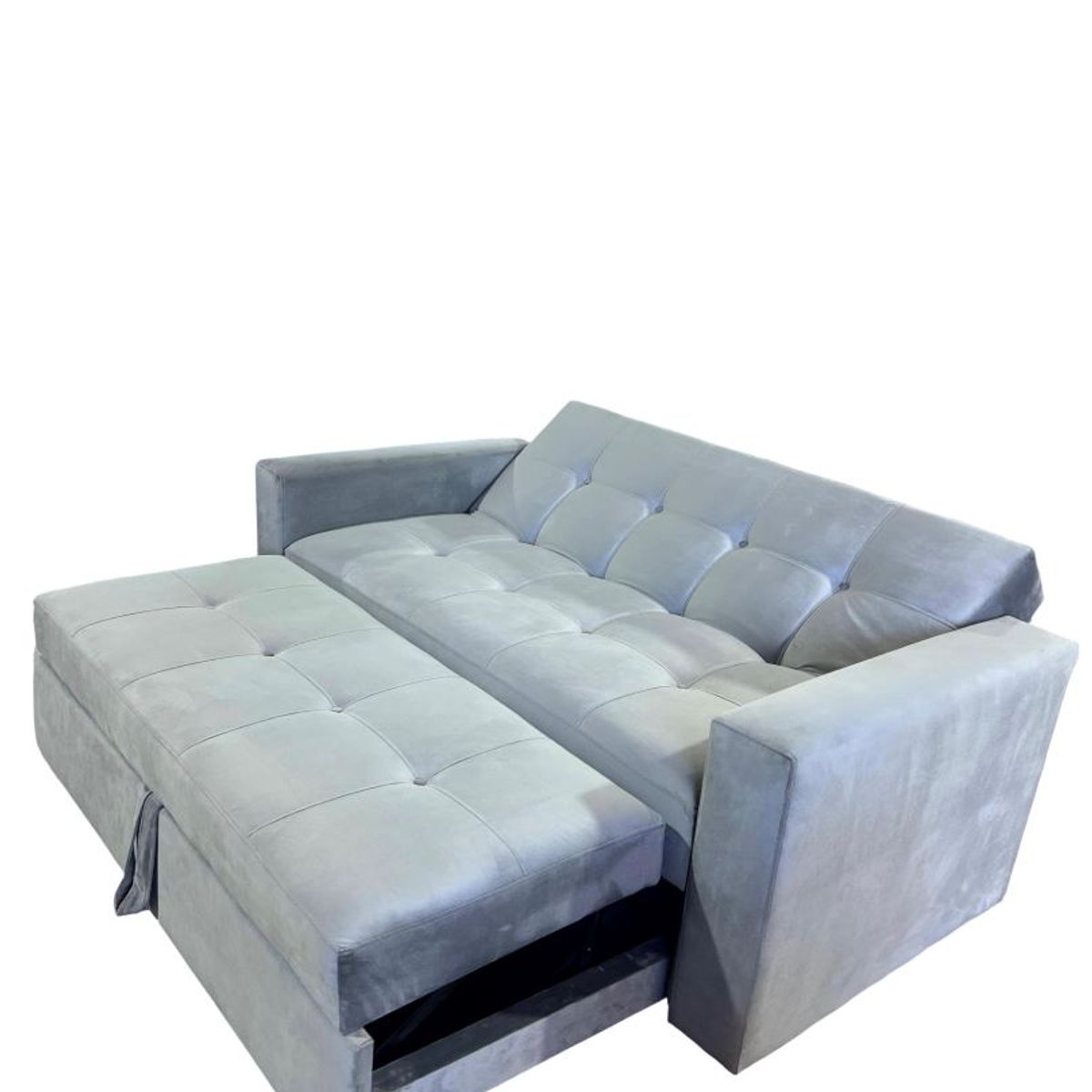 GENERICO - SOFA CAMA NOVUS TRES POSICIONES GRIS FELPA
