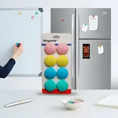 GENERICO - Pack 16 imanes para pizarra magnética pastel