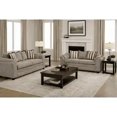 BLACK FACTORY - Juego de Living 3 2 Aconcagua Tela Beige