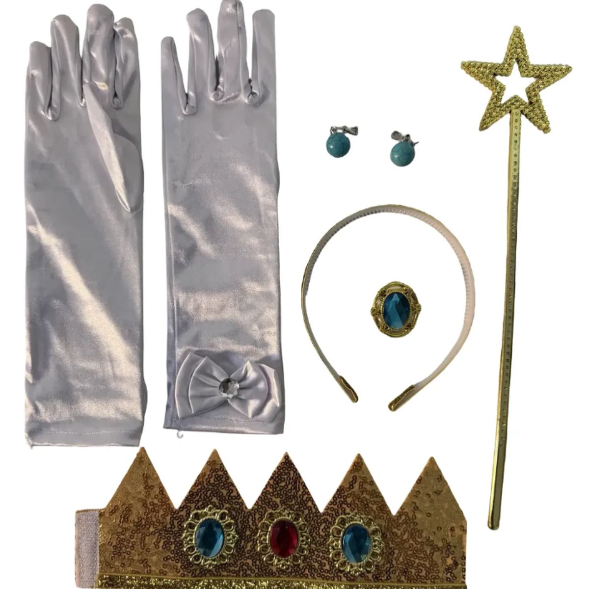 GENERICO - Cosplay Princesa Rosalina o Peach 6 Piezas Corona Varita Guantes