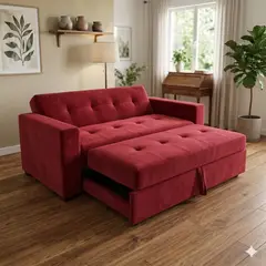 GENERICO - SOFA CAMA NOVUS TRES POSICIONES ROJO FELPA