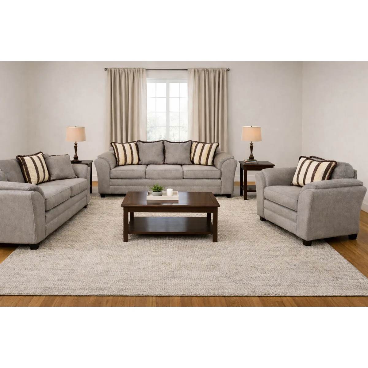 BLACK FACTORY - Juego de Living 3 2 1 Aconcagua Tela Beige