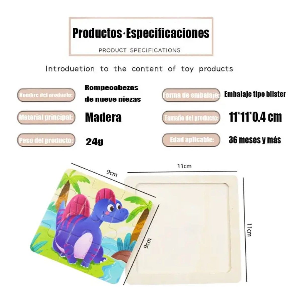 GENERICO - 30 Rompecabezas Figuras Surtidas Para Niños Pequeños Madera BELUG