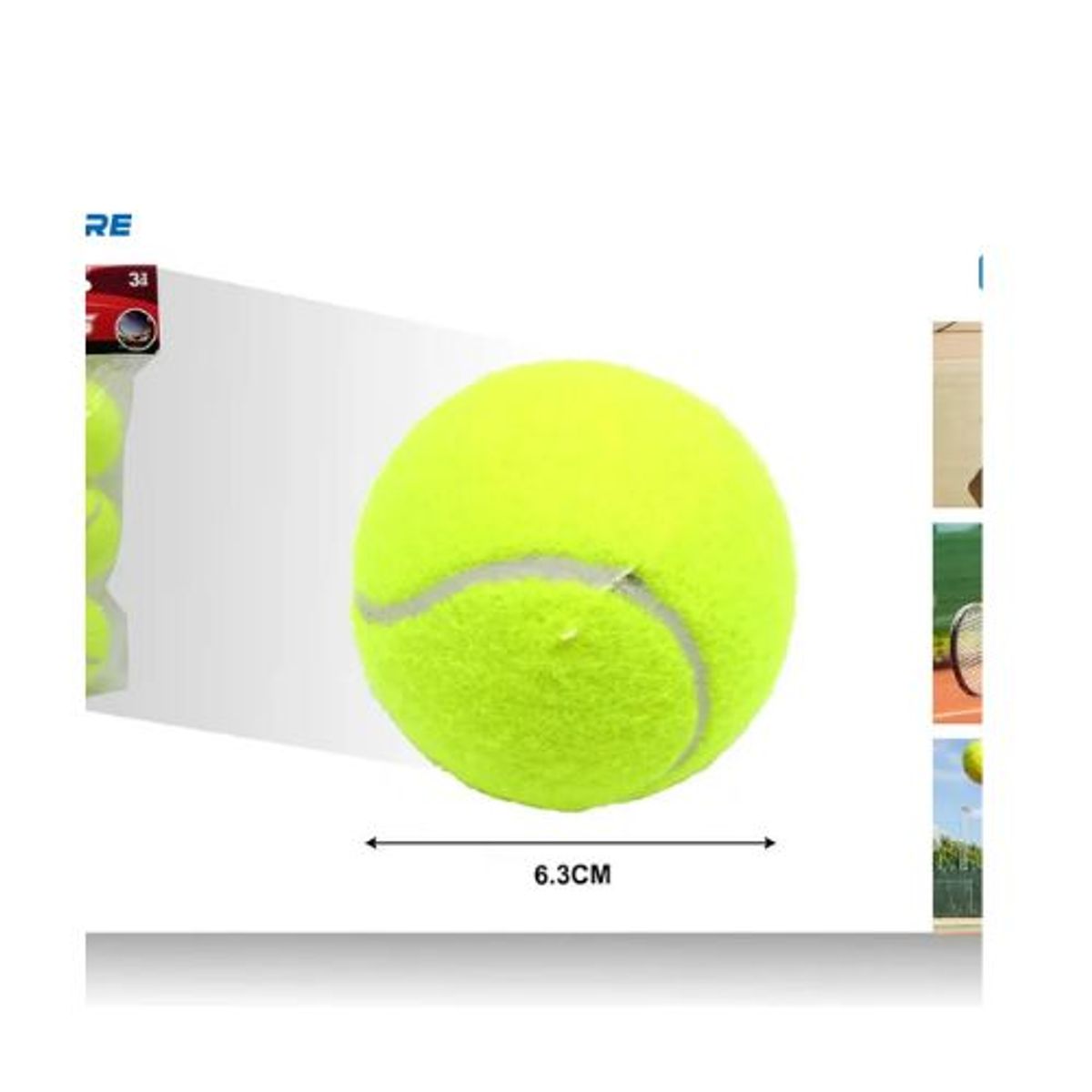 GENERICO - SET DE 3 PELOTAS TENIS