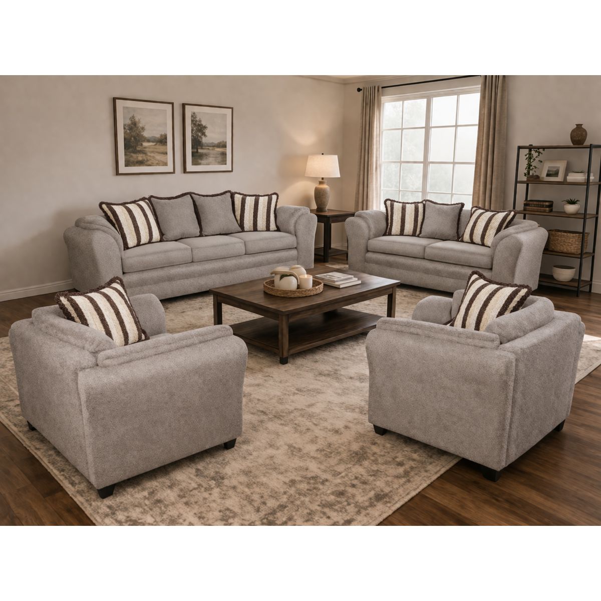 BLACK FACTORY - Juego de Living 3 2 1 1 Aconcagua Tela Beige