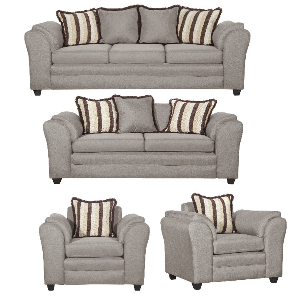 BLACK FACTORY - Juego de Living 3 2 1 1 Aconcagua Tela Beige