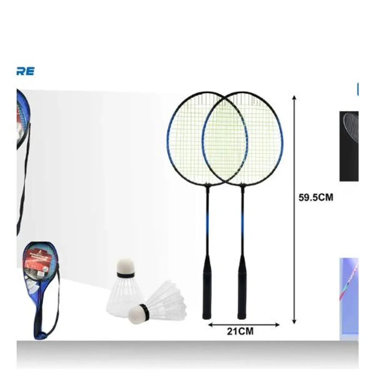 GENERICO - RAQUETAS DE BÁDMINTON 2PCS + 2 PLUMILLAS