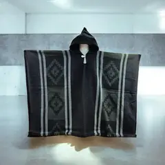 MORLAN - Poncho de Alpaca Lana Ecuatoriana Capucha Cálido Liviano