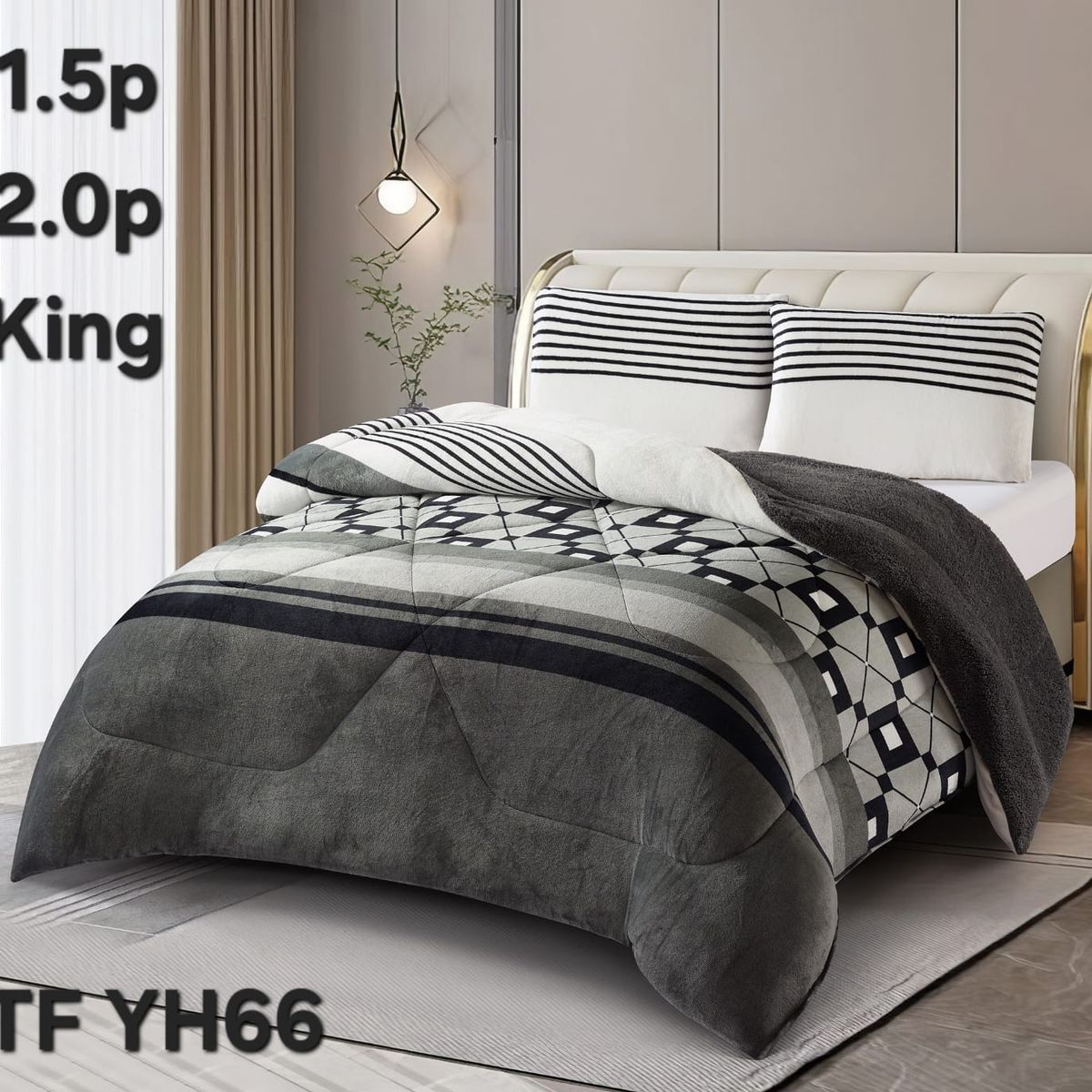 GENERICO - Cobertor  invierno plush  polar con chiporro 2P PLAZAS