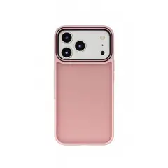 JOIGO - Carcasa Antigolpes Matte Borde Color Para iPhone 17 Pro Rosado