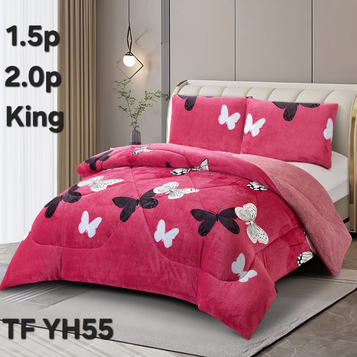 GENERICO - Cobertor  invierno plush  polar con chiporro 2P PLAZAS