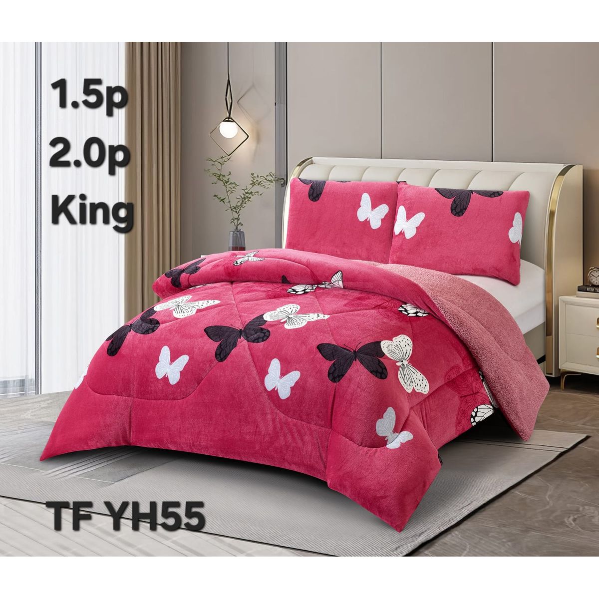 GENERICO - Cobertor  invierno plush  polar con chiporro 2P PLAZAS