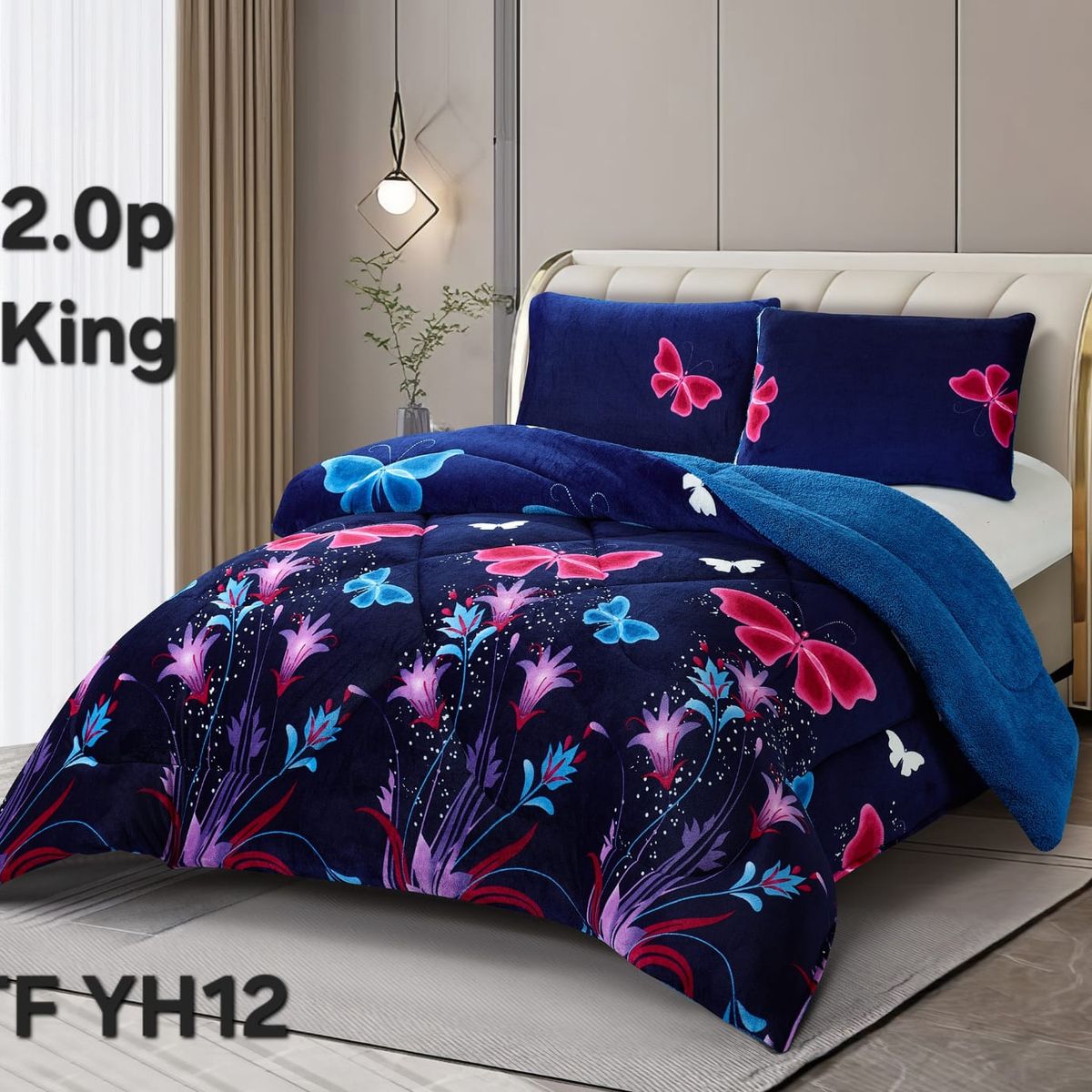 GENERICO - Cobertor  invierno plush  polar con chiporro 2P PLAZAS