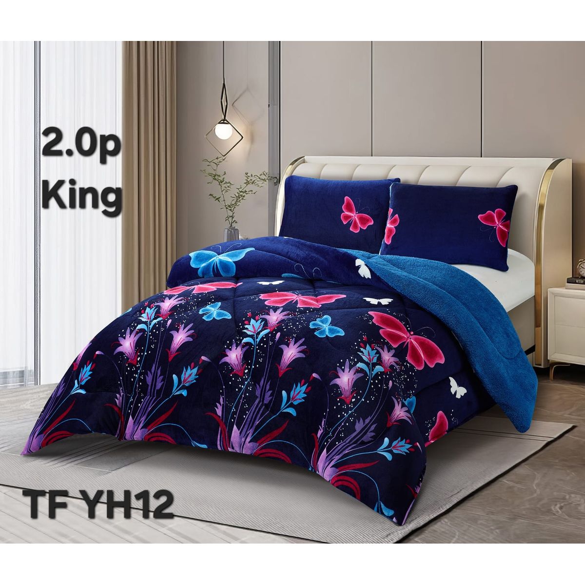 GENERICO - Cobertor  invierno plush  polar con chiporro 2P PLAZAS