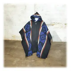 MORLAN - Poncho de Alpaca Lana Ecuatoriana Capucha Cálido Liviano