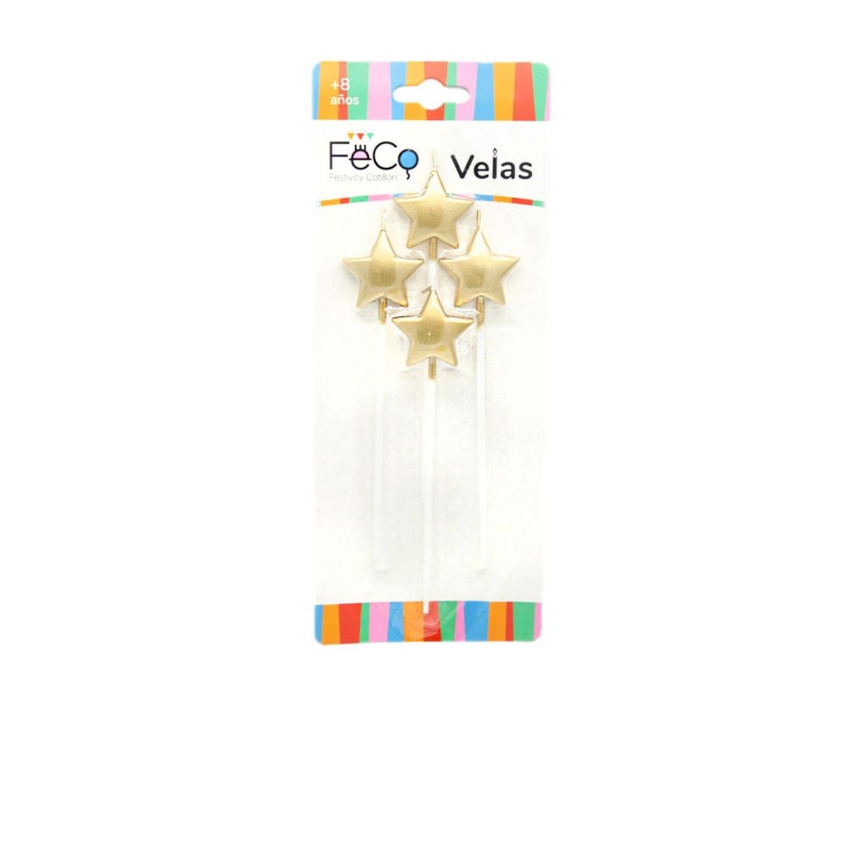 GENERICO - VELA ESTREALLAS DORADAS X1 SET