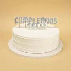 GENERICO - VELA FELIZ CUMPLEAOS HOLO PLATEADO X1UNI