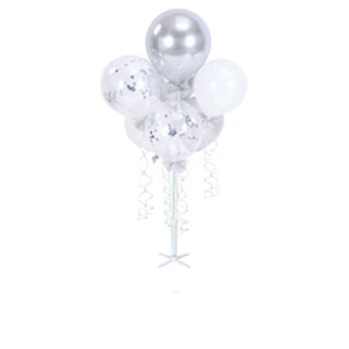 GENERICO - Set de globos con pedestal 7pcs plateado