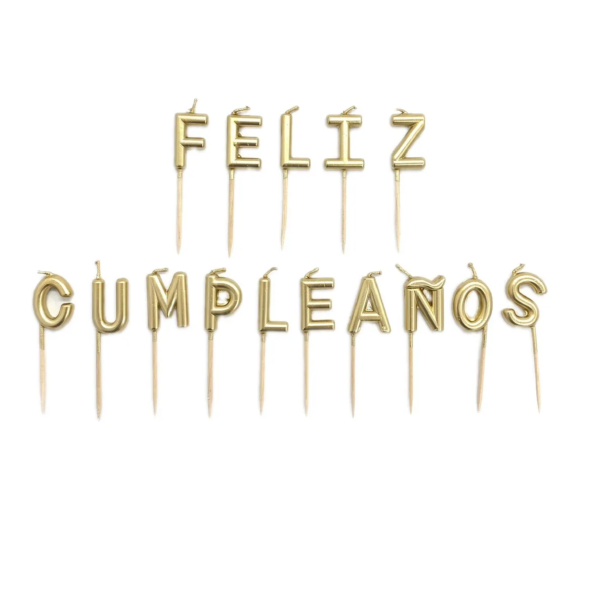 GENERICO - VELA FELIZ CUMPLEANOS DORADO X1 UNI