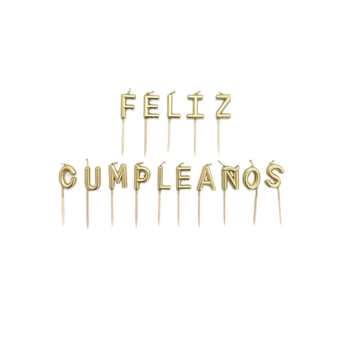 GENERICO - VELA FELIZ CUMPLEANOS DORADO X1 UNI