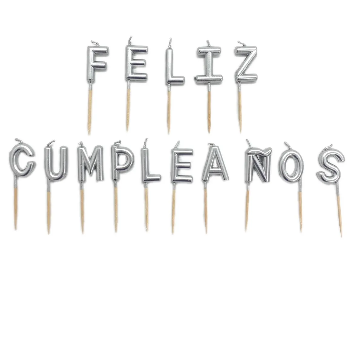 GENERICO - VELA FELIZ CUMPLEANOS PLATEADO X1 UNI
